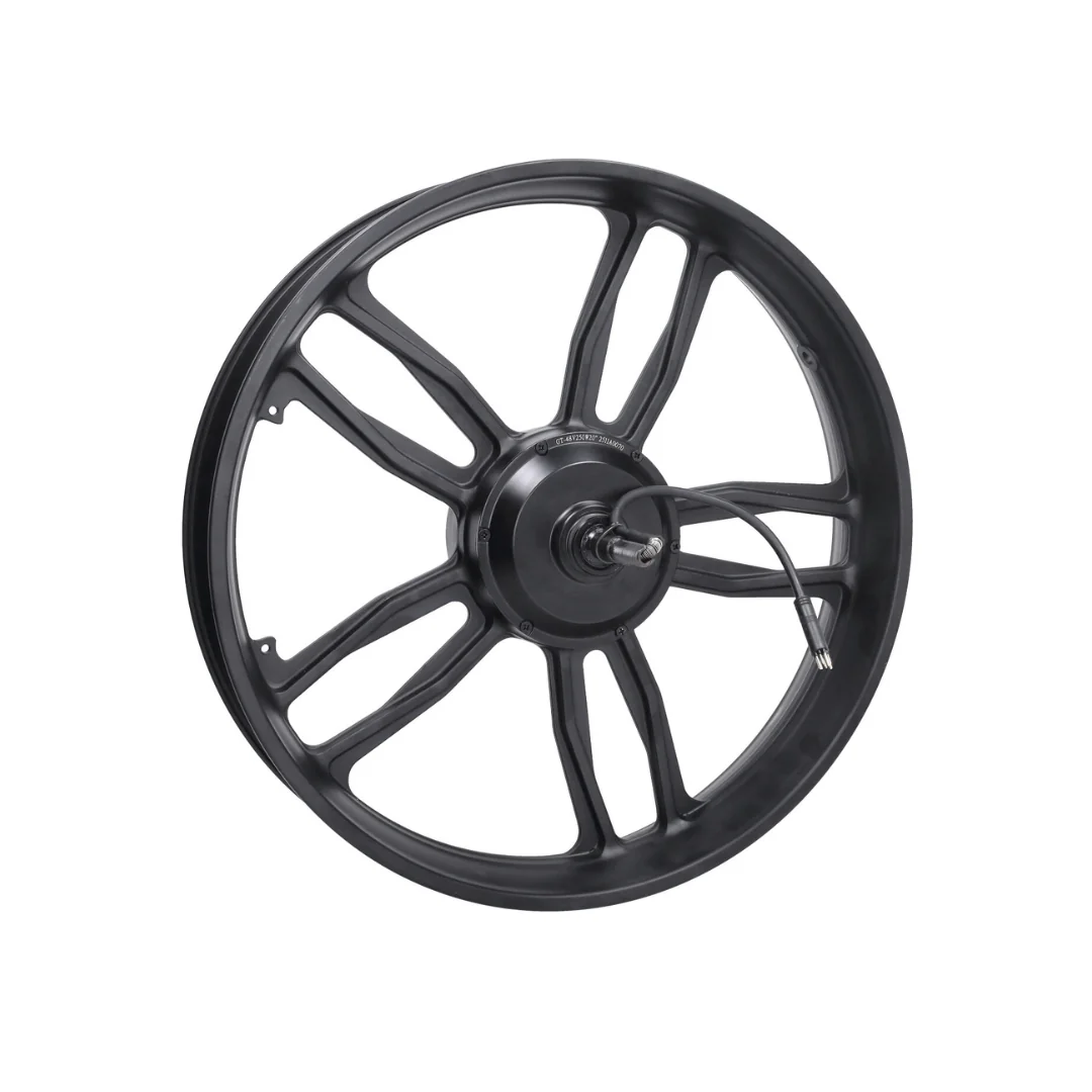 Achterwiel Zwart + Motor 20 Inch 48V 250W Zwarte Stekker V8 / V20 Fatbike