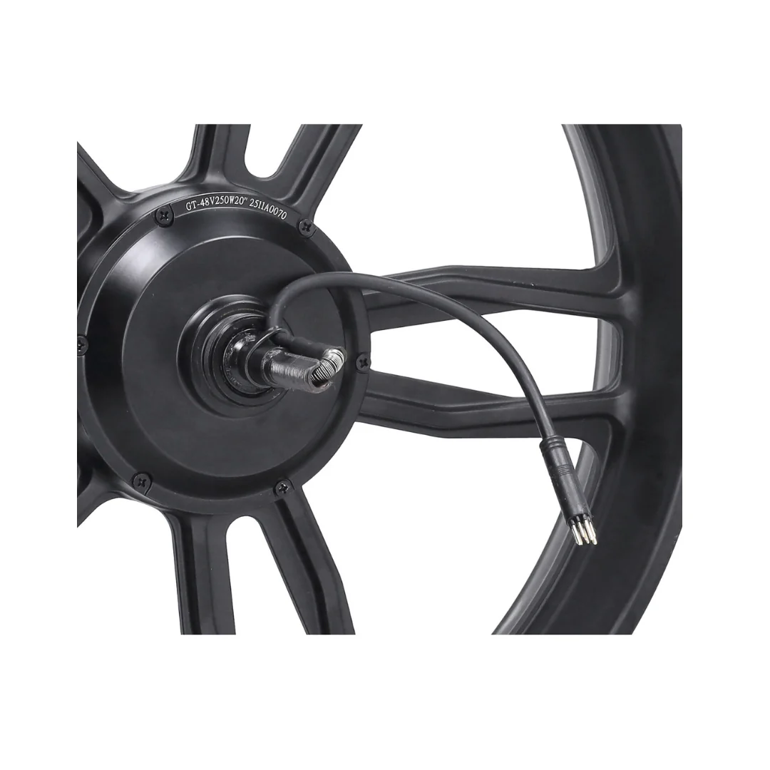 Achterwiel Zwart + Motor 20 Inch 48V 250W Zwarte Stekker V8 / V20 Fatbike - Image 2