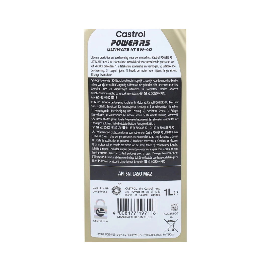 Castrol Power RS/1 Racing 4 Takt 5W40 1 Liter - Image 3