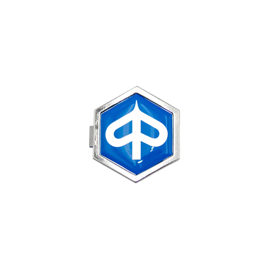 Logo Klik Piaggio Voorscherm Chroom/Blauw Piaggio Zip Type 3
