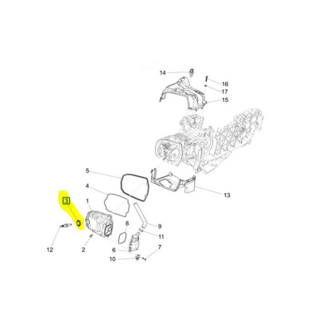 Pakking Bougie Piaggio 4T 3V - Piaggio Origineel - Image 2