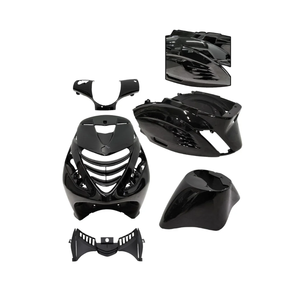 SP RS1 Kappenset + Runner Spiegels Glans Zwart Piaggio Zip Bundel - Image 3