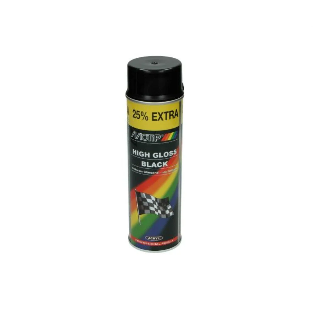 Spuitbus Motip Hoogglans Zwart 500ML