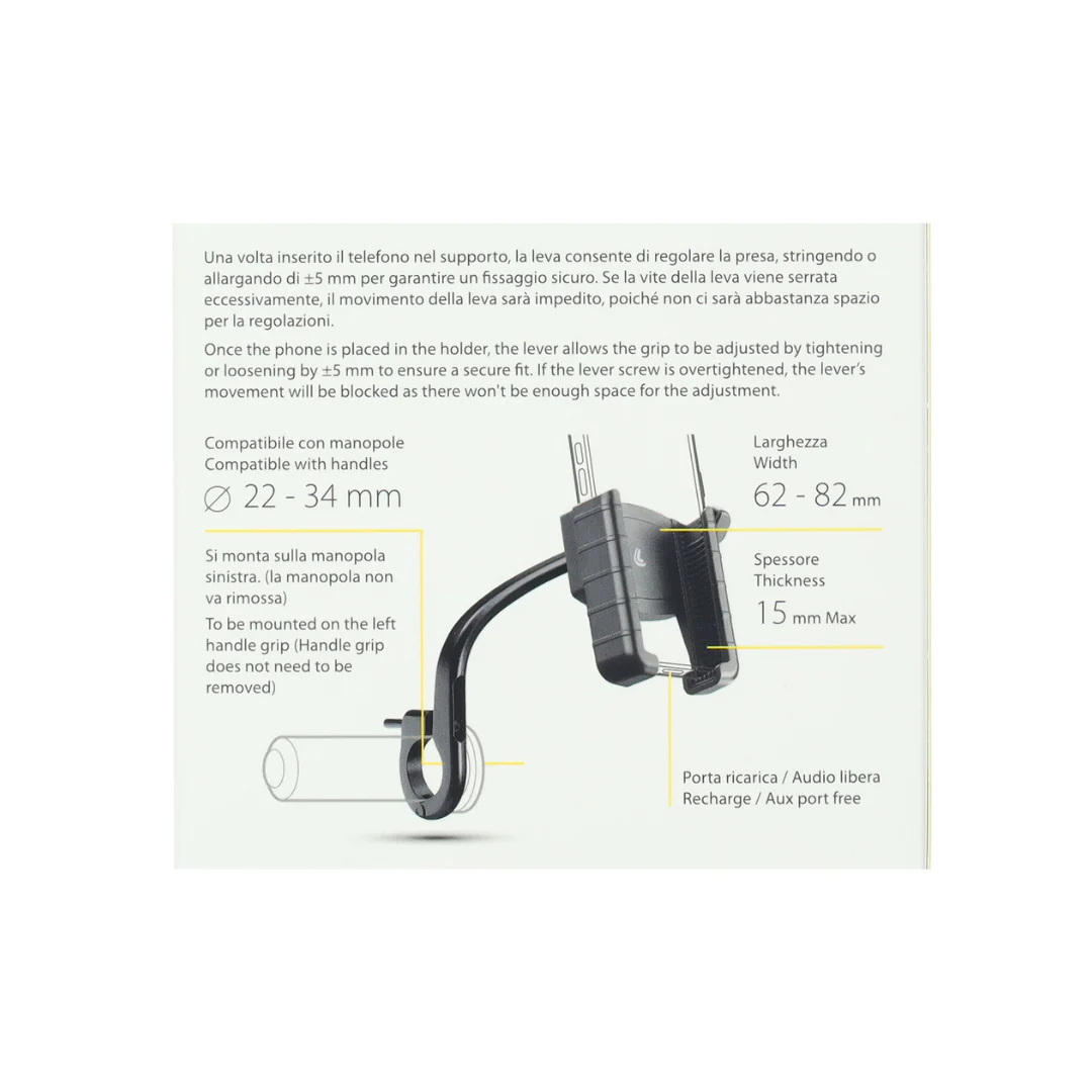 Telefoonhouder Lampa Handvatbevestiging Links Scooter/Fatbike - Image 3
