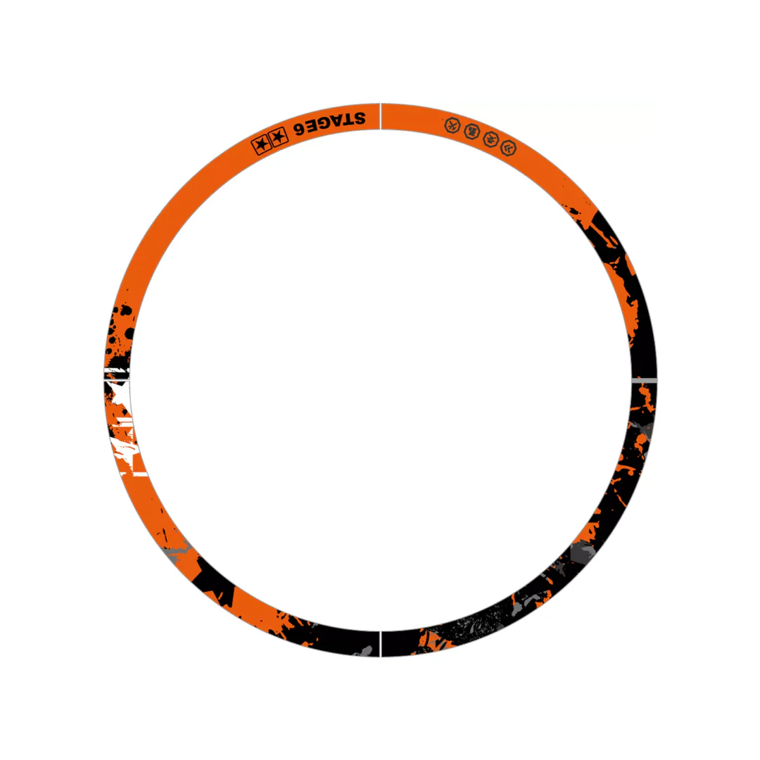 Velgstickerset Stage6 Oranje/Zwart 10 Inch