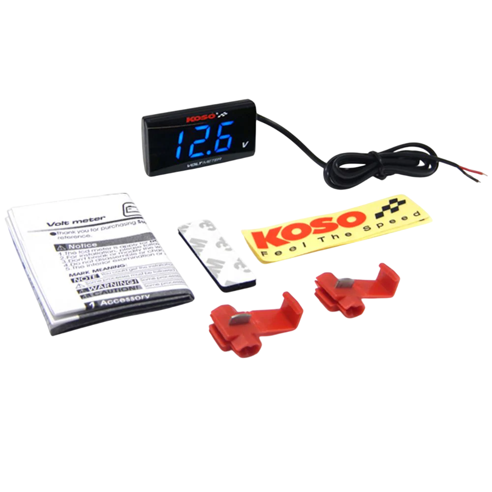 Voltmeter Koso Super Slim Style 8-18 Volt Blauw