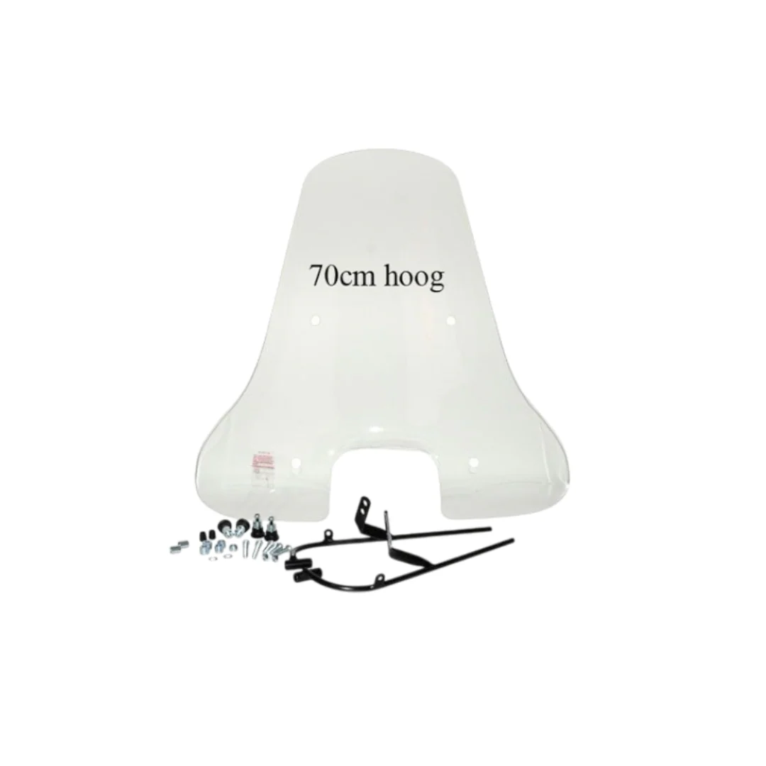 Hoog Windscherm Helder + Bevestigingsset BTC Riva Sport / AGM VX50s Vierkante Koplamp